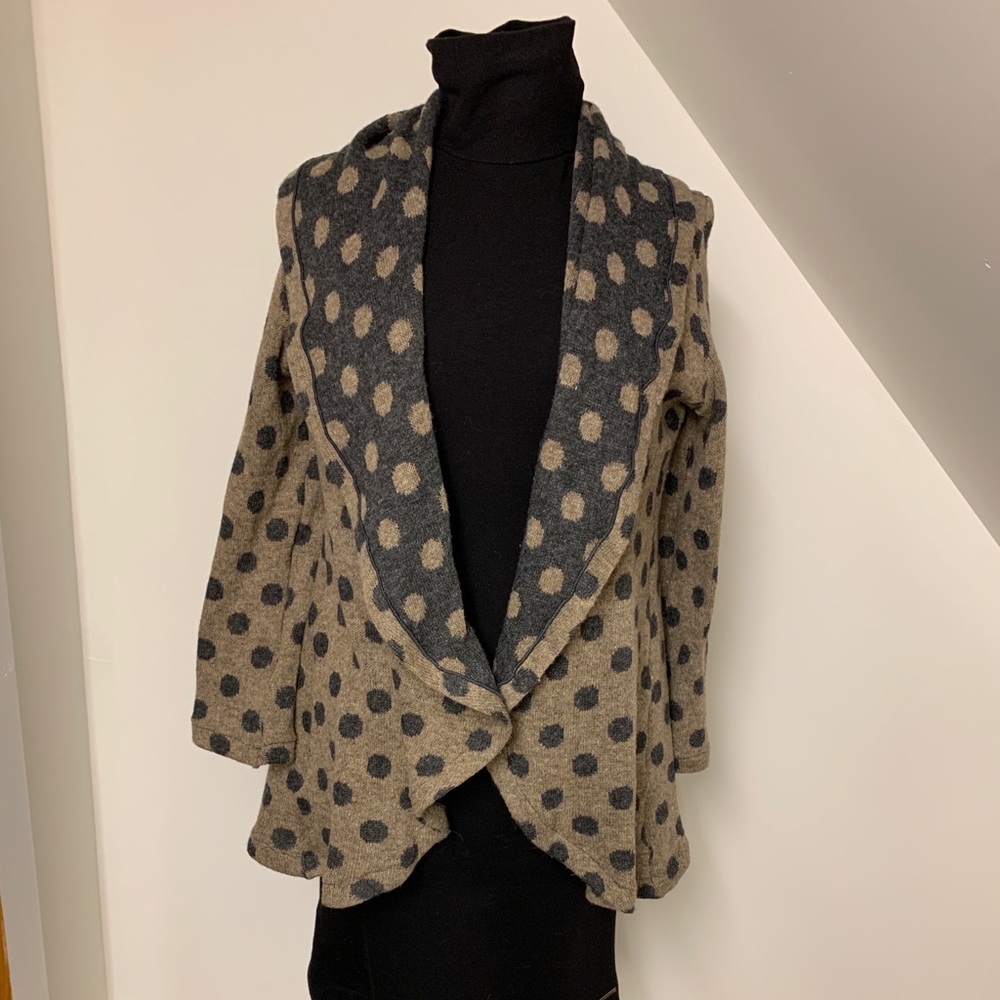 Reversible Knit Polka Dot Sweater